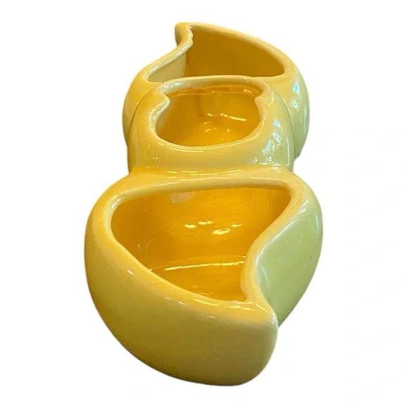 Vintage MCM yellow ceramic vessel. EVC - Picture 5 of 9